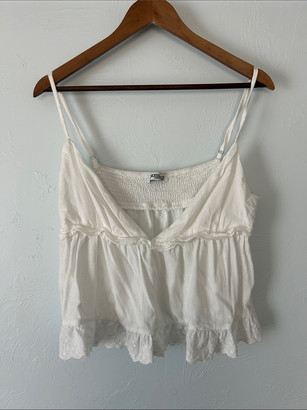 Princess Polly White Lace-Trim Cami Tank